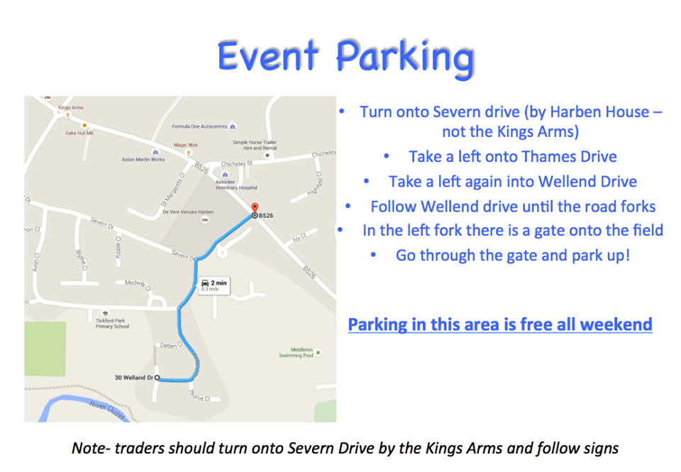 Parking Newport Pagnell Carnival